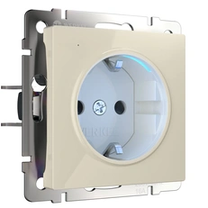 Изображение Розетка с подсветкой (слоновая кость глянцевый) W1171403